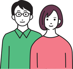 シンプルなカップルのイラスト
