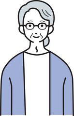 シニア女性のシンプルなイラスト
