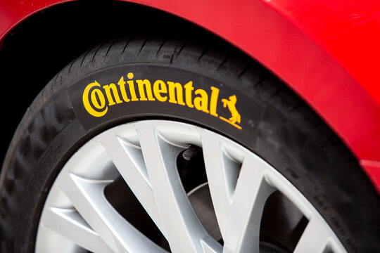 Bilbao, Spain - July 1, 2023: Continental tire brand is official sponsor of the 2023 Tour de France