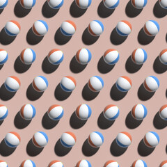 Seamless pattern beach ball in 3D