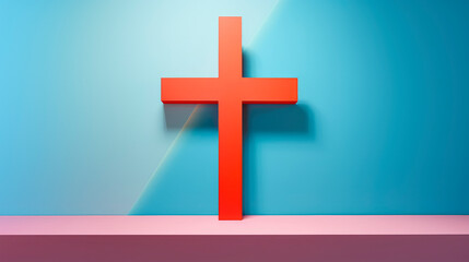 Obraz premium Colorful painting art of an abstract background with cross. Christian illustration.