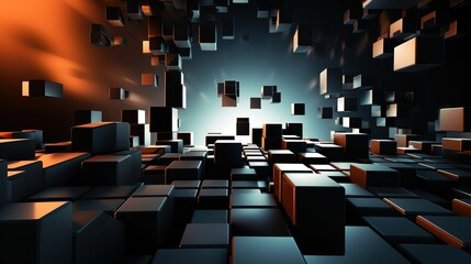 Fototapeta premium Fondo con cubos geométricos 3d. Generado por IA.