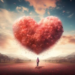  A large heart shaped background