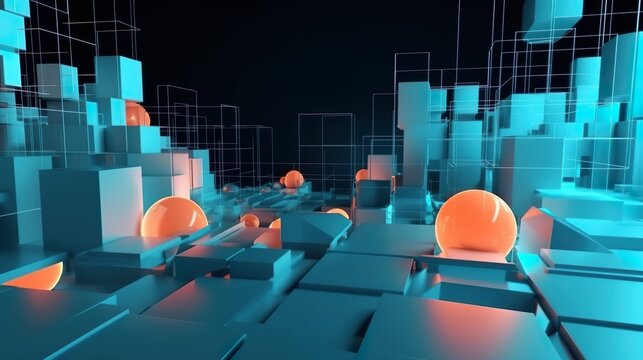 Fondo abstracto geom&eacute;trico. Generado por IA.
