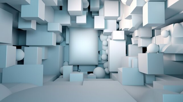 Fondo abstracto geom&eacute;trico 3d. Generado por IA.