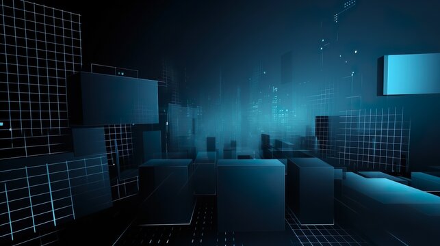 Fondo abstracto 3d geom&eacute;trico. Generado por Ia.