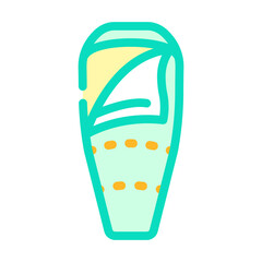 sleeping bag mountaineering adventure color icon vector. sleeping bag mountaineering adventure sign. isolated symbol illustration