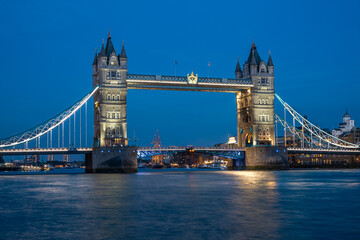 Fototapeta na wymiar London, England - Historical Tower Bridge at dusk