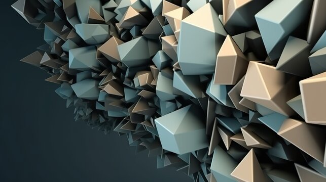 Fondo geom&eacute;trico abstracto 3d. Generado por IA.