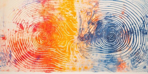 AI Generated. AI Generative. Finger print fingerprint abstract geometric pattern texture background decoration. Watercolor draw brush sketch ink art. Graphic Art