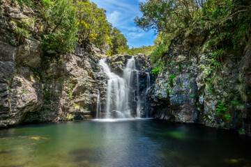 Fototapeta na wymiar Lagoa da Dona Beja, scenic waterfall and lagoon in the island of Madeira, Portugal