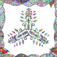 Seamless pattern on interesting elements on pleasant colors