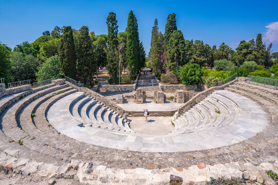View of Roman Odeon of Kos, Kos Town, Kos, Dodecanese, Greek Islands