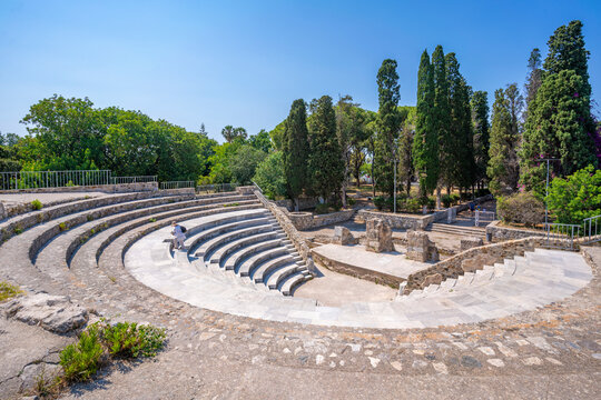 View of Roman Odeon of Kos, Kos Town, Kos, Dodecanese, Greek Islands