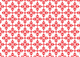 Vector. Seamless elegant damask pattern. Red and white