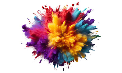 Fototapeta na wymiar A colorful paint explosion isolated on white background - Generative AI