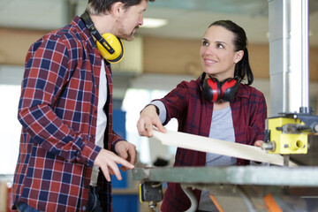 portrait of carpenters in the workshop