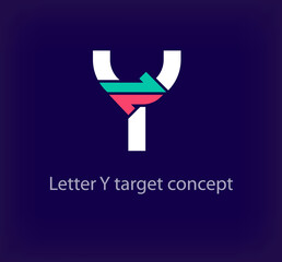 Creative Y letter arrow logo design. Unique colorful logistic corporate company logo. Company initials corporate vector.