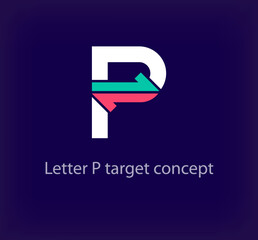 Creative P letter arrow logo design. Unique colorful logistic corporate company logo. Company initials corporate vector.