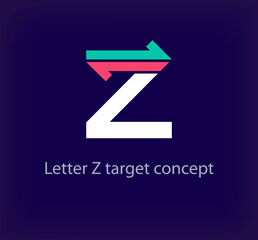 Creative Z letter arrow logo design. Unique colorful logistic corporate company logo. Company initials corporate vector.
