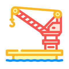 oil rig crane petroleum engineer color icon vector. oil rig crane petroleum engineer sign. isolated symbol illustration