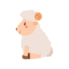 Cute sheep mascot cartoon illustration. Cute animal character for nursery, mascot, Eid al-adha element design