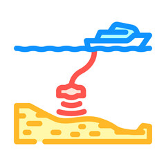 seabed survey petroleum engineer color icon vector. seabed survey petroleum engineer sign. isolated symbol illustration