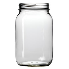 empty glass jar object on isolated transparent background