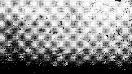 Obraz premium Vintage Halftone Background. Scattered Black Dots urabn natural texture. 16x9 Vector illustration.