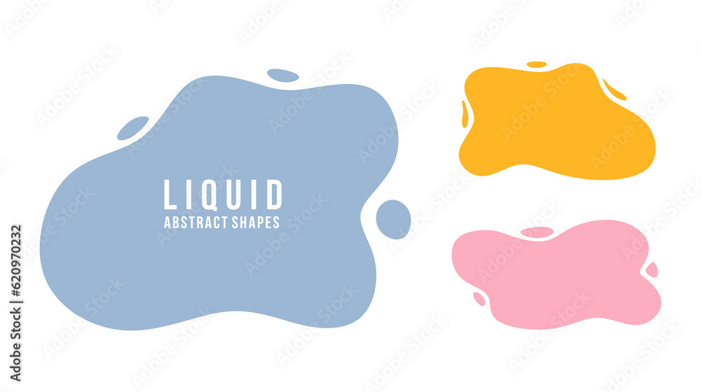 Aufkleber liquid abstract shapes vector set. flat illustration of various geometric graphic elements in differ