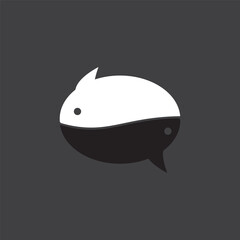 yin yuan coffee logo design illustration.