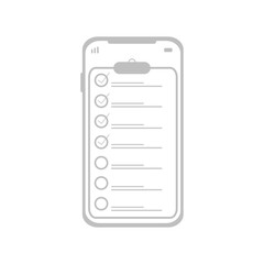 icon task management todo check list with mobile phone, check list on mobile, tick correct sign mark for document approve, check box icon with correct, take an assessment, questionnaire, evaluation