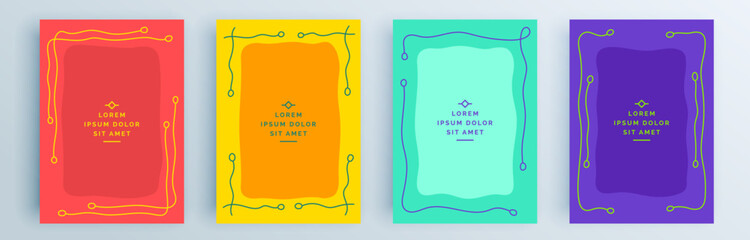 Modern abstract covers set, minimal covers design. Colorful geometric background, vector illustration.