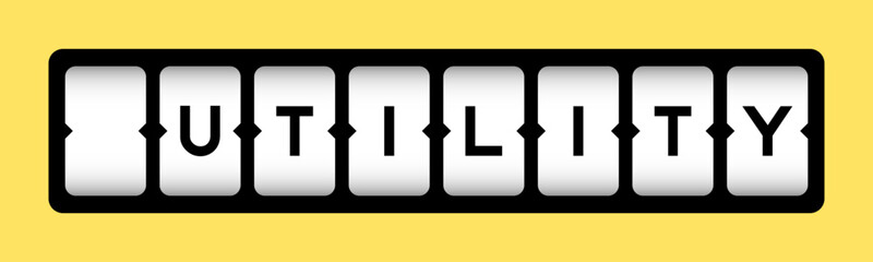 Black color in word utility on slot banner with yellow color background