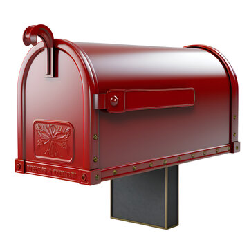 red mailbox object on isolated transparent background