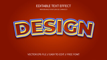 Design 3D Vector Eps Editable Text Effect Template Design