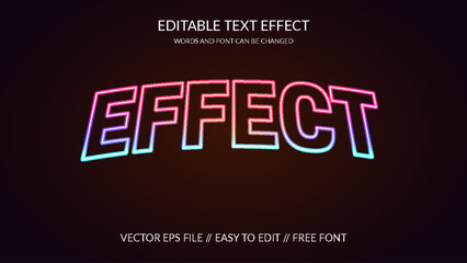 Effect 3D Vector Eps Editable Text Effect Template Design