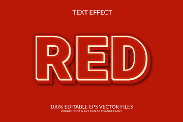 Obraz premium Red 3D Vector Eps Editable Text Effect Template Design