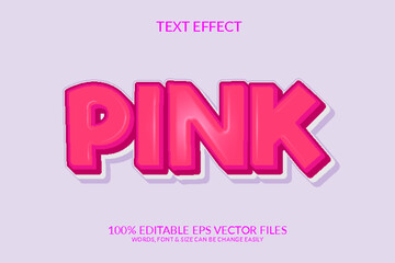 Pink 3D Vector Eps Editable Text Effect Template Design