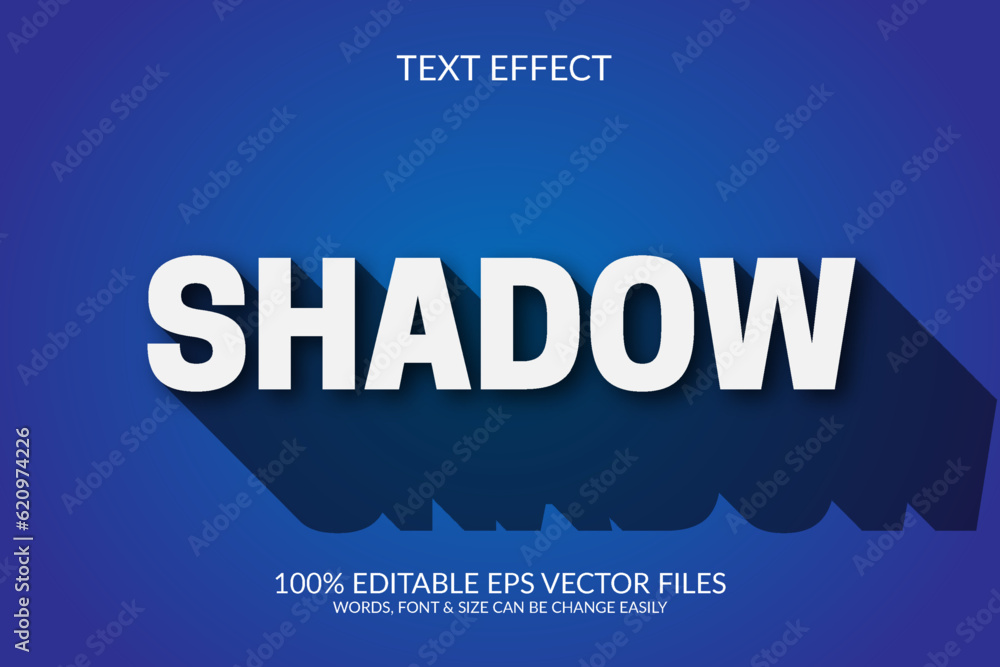 Wall mural shadow 3d vector eps editable text effect template design