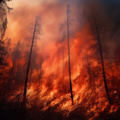 Huge Forest Fire - Environmental Disaster