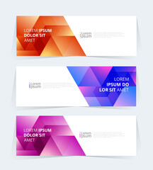 Geometric banner design with Vector presentation template.