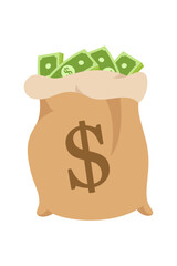 Vector illustration of US Dollar currency. Dollar money cash icon, cash register, money payment, dollar sign.