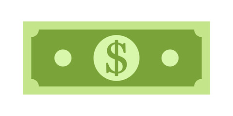 Vector illustration of US Dollar currency. Dollar money cash icon, cash register, money payment, dollar sign.