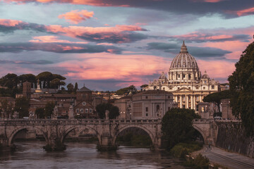 Fototapeta premium Rome one of the oldest cities in the world with the most visited monuments. Ancient historic city where the ancient Romans lived and the heart of Catholicism with the Vatican