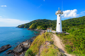 Lighthouse in Mu Ko Lanta National Park at the southernmost tip of Koh Lanta Yai island in the Andaman Sea, Krabi Province, Thailand