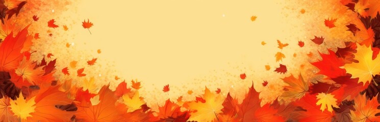 Fototapeta premium Beautiful autumn landscape. Colorful seasonal autumn background, wallpaper. Generative AI