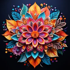 Papier Peint photo Mandala colorful mandala, generative ai