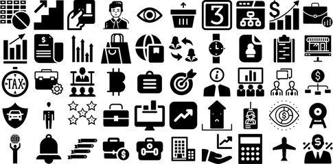 Big Collection Of Business Icons Pack Hand-Drawn Black Drawing Pictogram Pictogram, Court, Modern, Infographic Logotype For Computer And Mobile