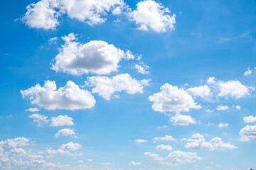 Beautiful, luxury soft blue sky with sunlight between the blue cloud perfect for the background